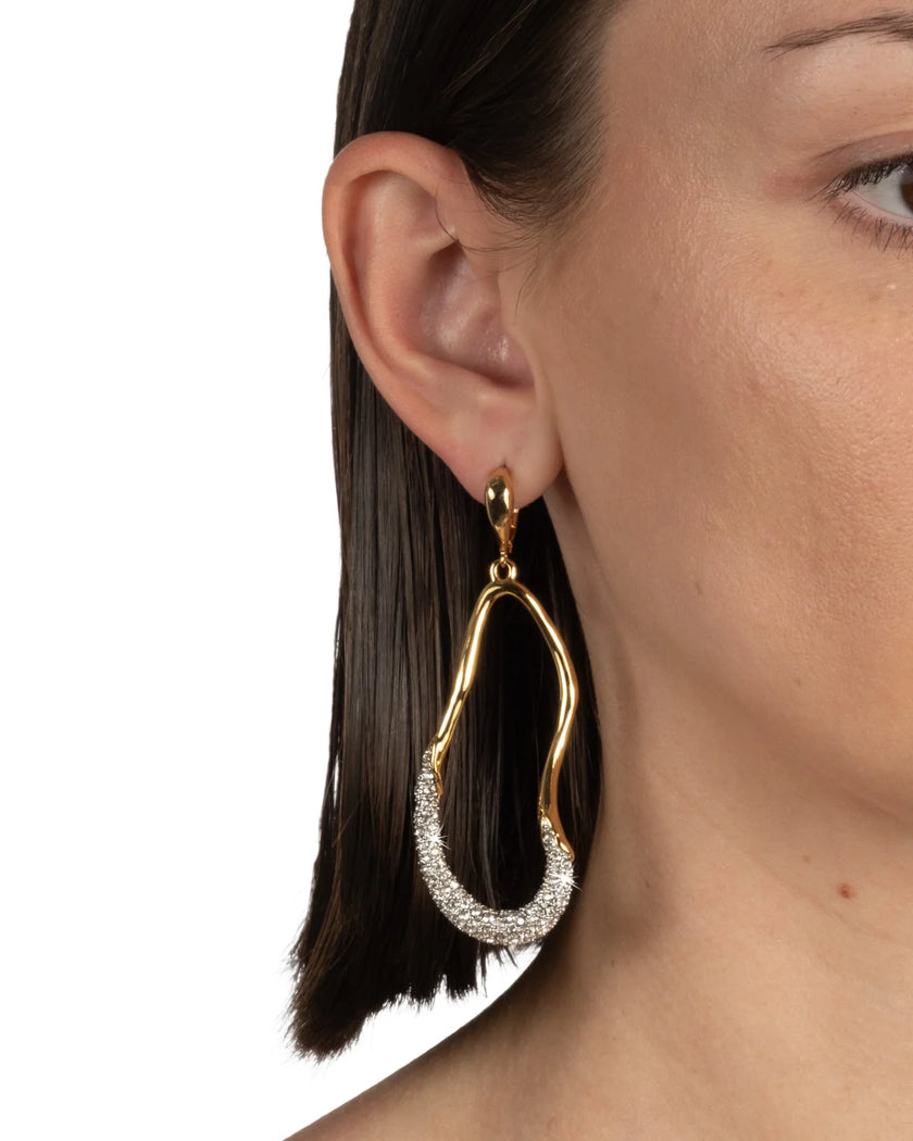 SOLANALES CRYSTAL CURVE LEVERBACK DROP EARRING