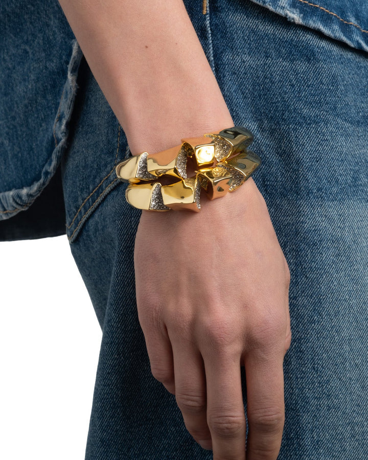 SOLANANALES CRYSTAL PEAK HINGE CUFF BRACELET