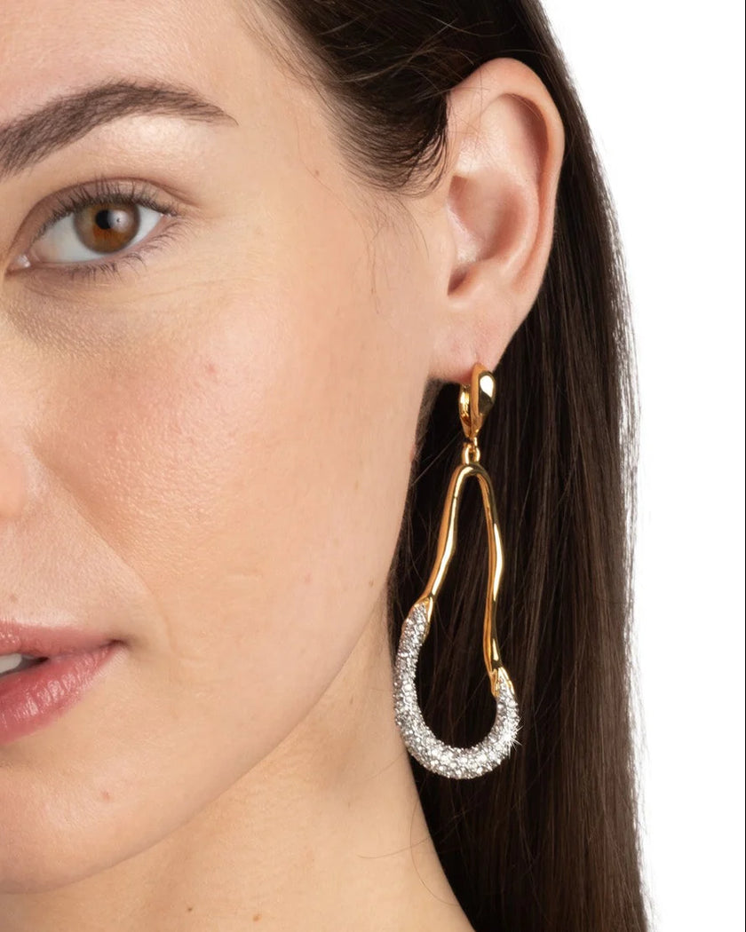 SOLANALES CRYSTAL CURVE LEVERBACK DROP EARRING