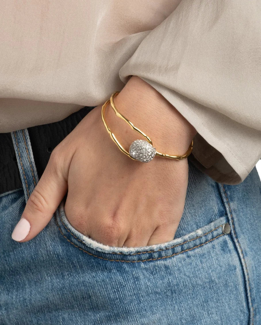 SONANALES CRYSTAL PEBBLE CLASP BRACELET