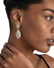 SOLANALES CRYSTAL PEBBLE DOUBLE DROP EARRING