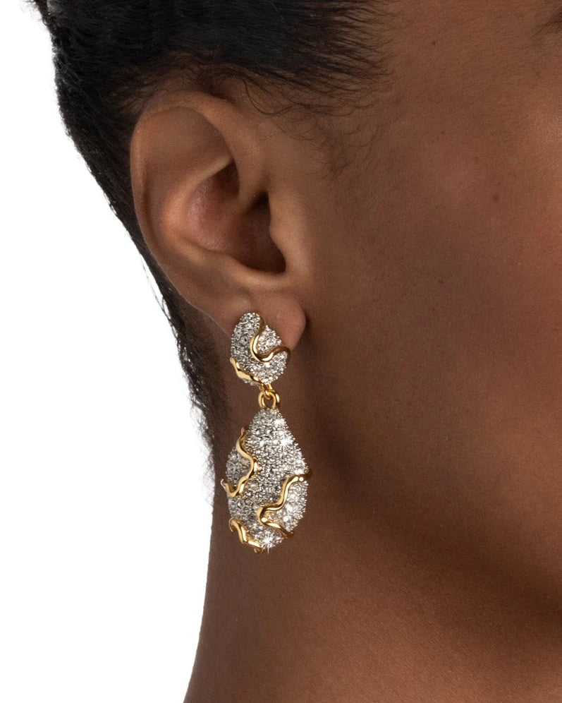 SOLANALES CRYSTAL PEBBLE DOUBLE DROP EARRING