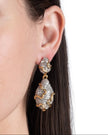 SOLANALES CRYSTAL PEBBLE DOUBLE DROP EARRING
