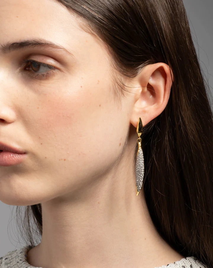 SOLANALES CRYSTAL SLIVER LEVERBACK EARRING