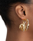 SOLANALES CRYSTAL WOVEN HOOP EARRING