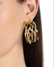SOLANALES CRYSTAL WOVEN HOOP EARRING