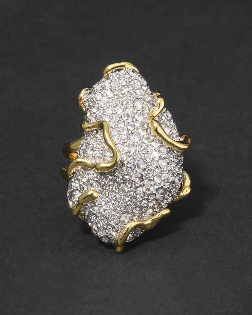 SOLANALES LARGE CRYSTAL PAVE GEODE RING