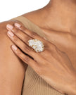 SOLANALES LARGE CRYSTAL PAVE GEODE RING