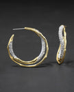 SOLANALES GOLD CRYSTAL TWIST HOOP EARRING
