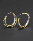 SOLANALES GOLD CRYSTAL TWIST HOOP EARRING