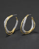 SOLANALES GOLD CRYSTAL TWIST HOOP EARRING