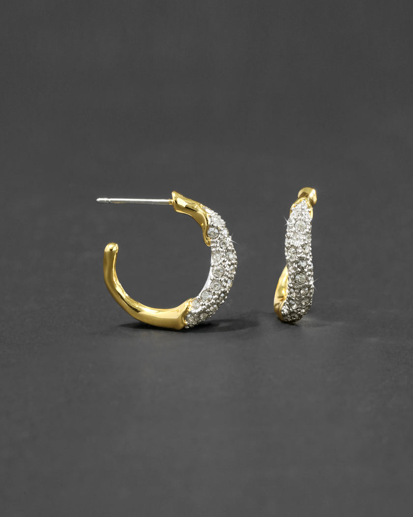 SOLANALES  CRYSTAL TWIST MINI HOOP EARRING