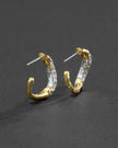 SOLANALES  CRYSTAL TWIST MINI HOOP EARRING