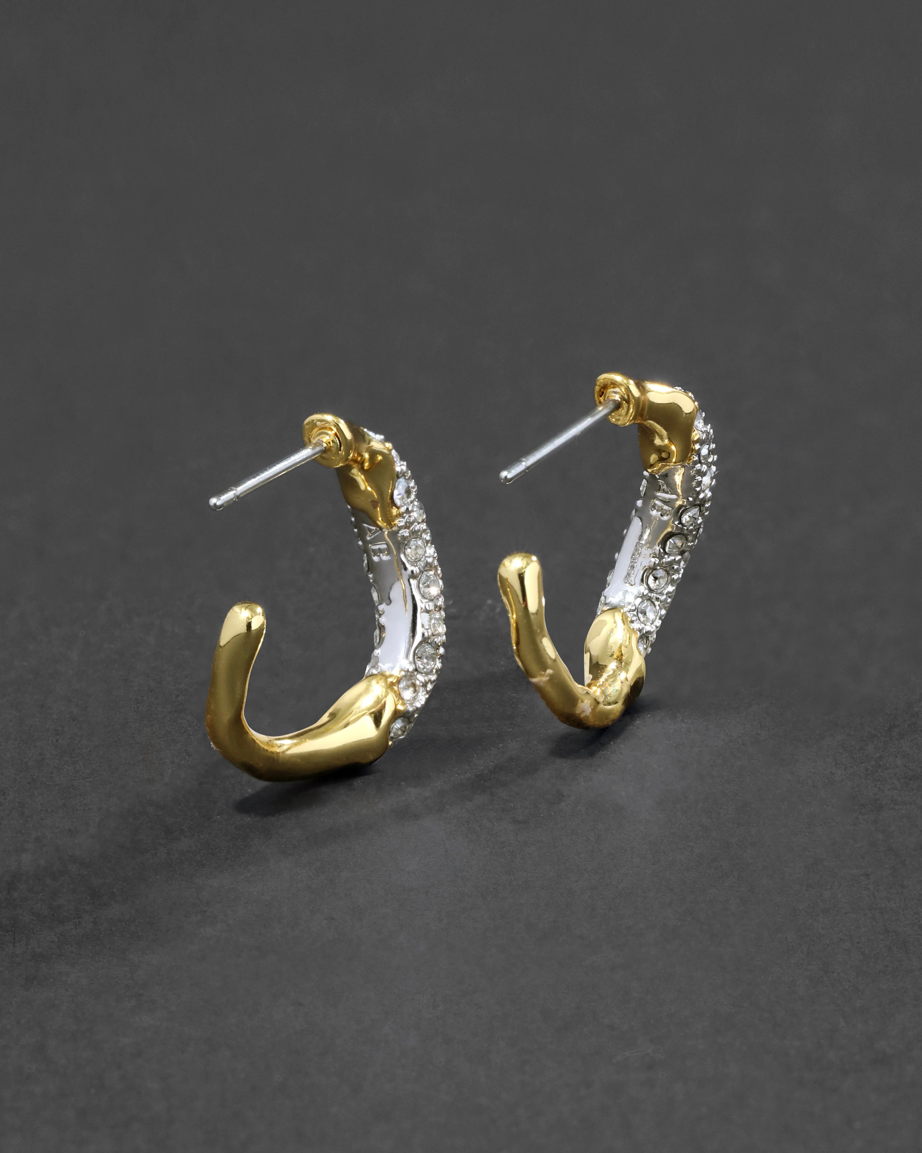 SOLANALES  CRYSTAL TWIST MINI HOOP EARRING