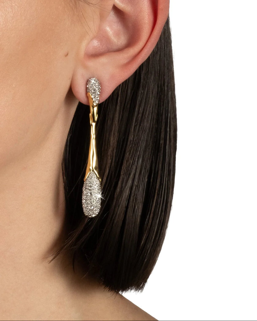 SOLANALES LINEAR CRYSTAL TEARDROP EARRING