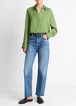 STRETCH SILK BUTTON FRONT BLOUSE