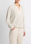 STRIPED COTTON LONG SLEEVE POLO SHIRT