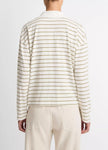 STRIPED COTTON LONG SLEEVE POLO SHIRT