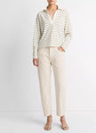 STRIPED COTTON LONG SLEEVE POLO SHIRT