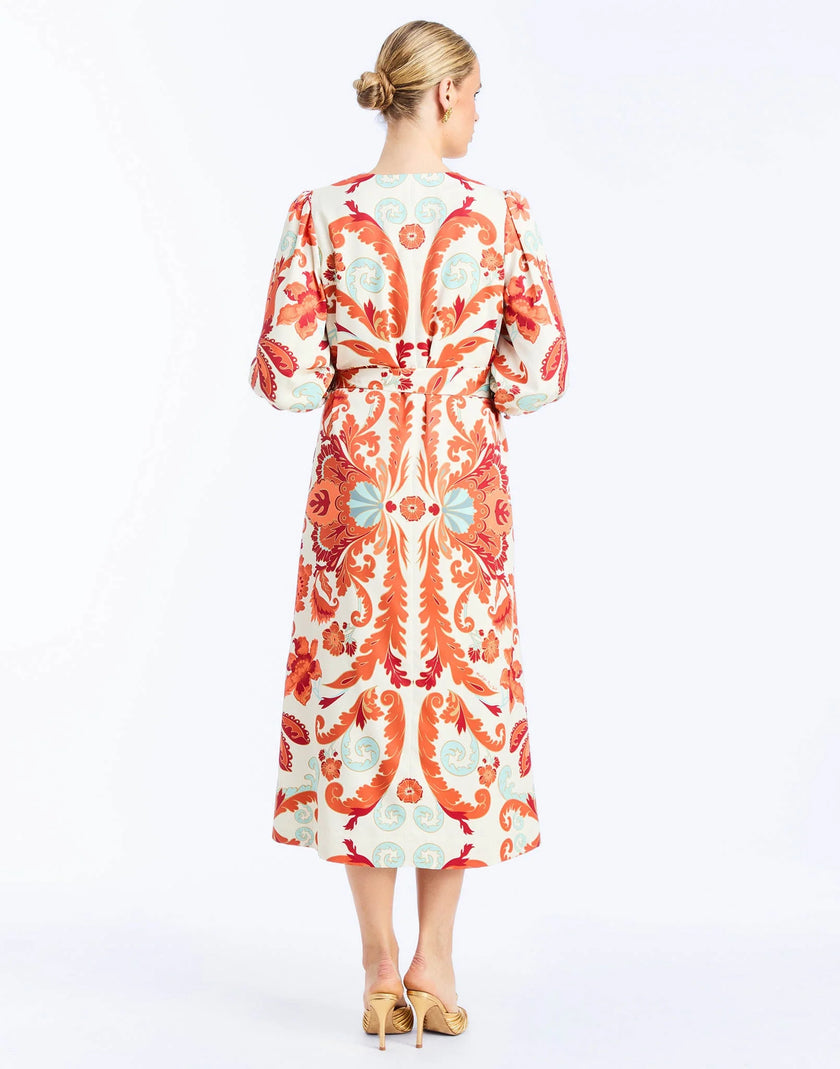 SUZANNA MIDI DRESS IN ROSSA WALTZ