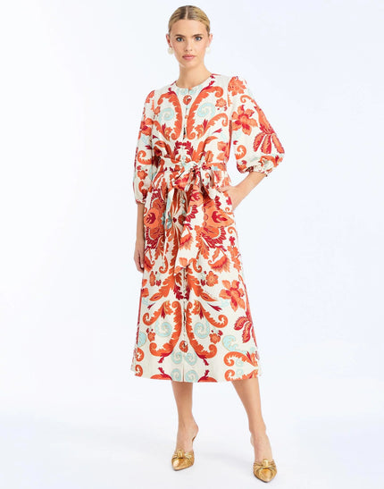SUZANNA MIDI DRESS IN ROSSA WALTZ