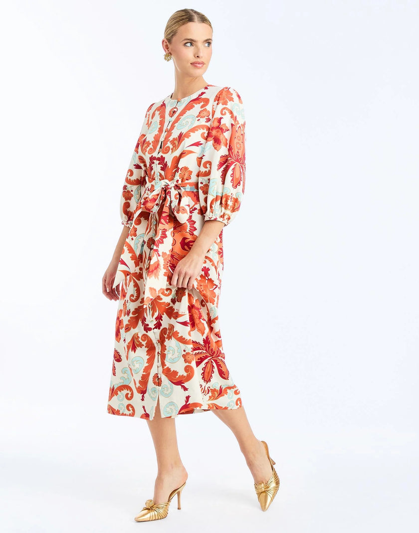 SUZANNA MIDI DRESS IN ROSSA WALTZ