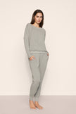 SOFTEST SWEATS BOAT NECK PULLOVER IN DARK HEATHER GREY