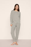 SOFTEST SWEATS BOAT NECK PULLOVER IN DARK HEATHER GREY