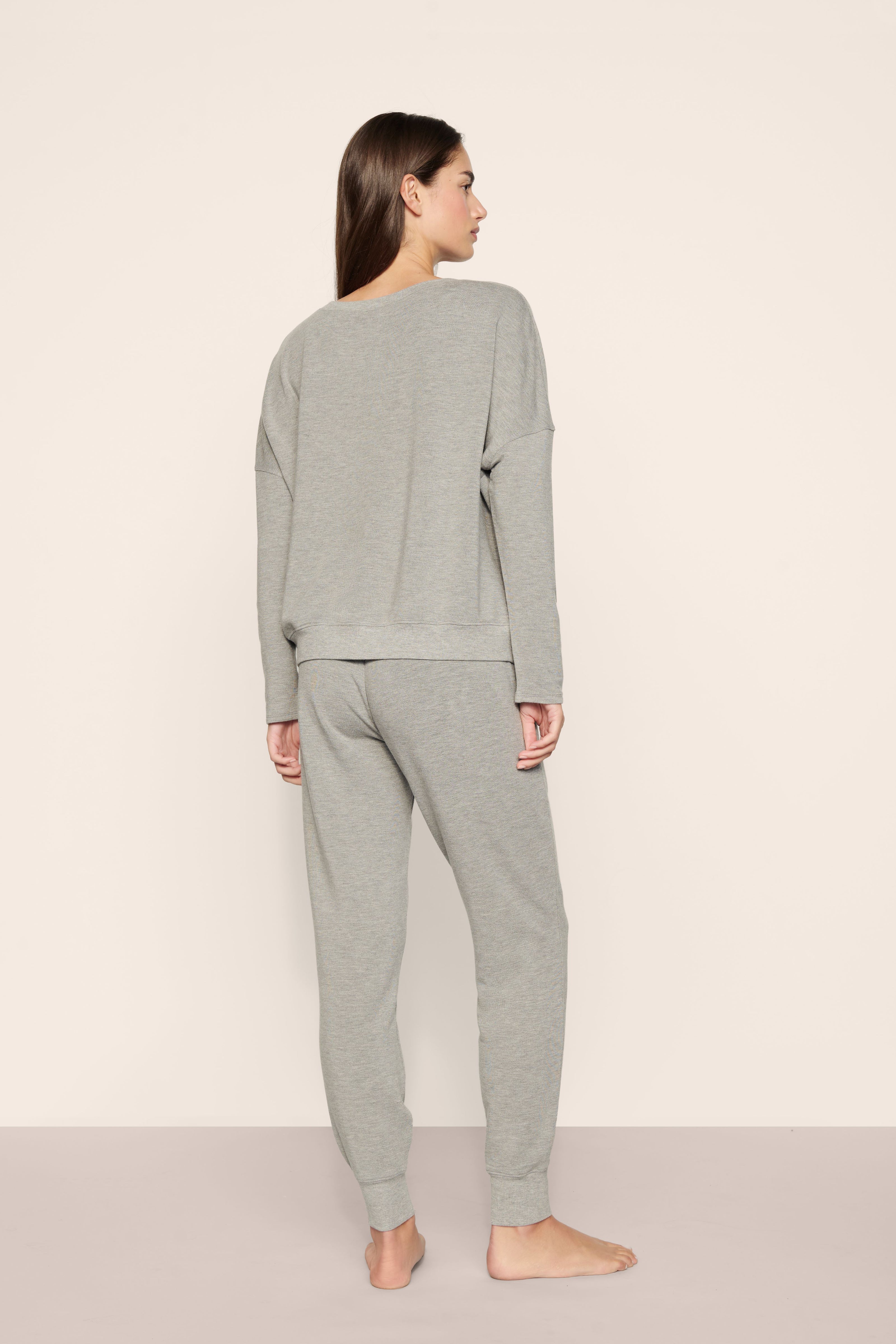 SOFTEST SWEATS BOAT NECK PULLOVER IN DARK HEATHER GREY