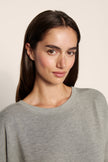 SOFTEST SWEATS BOAT NECK PULLOVER IN DARK HEATHER GREY