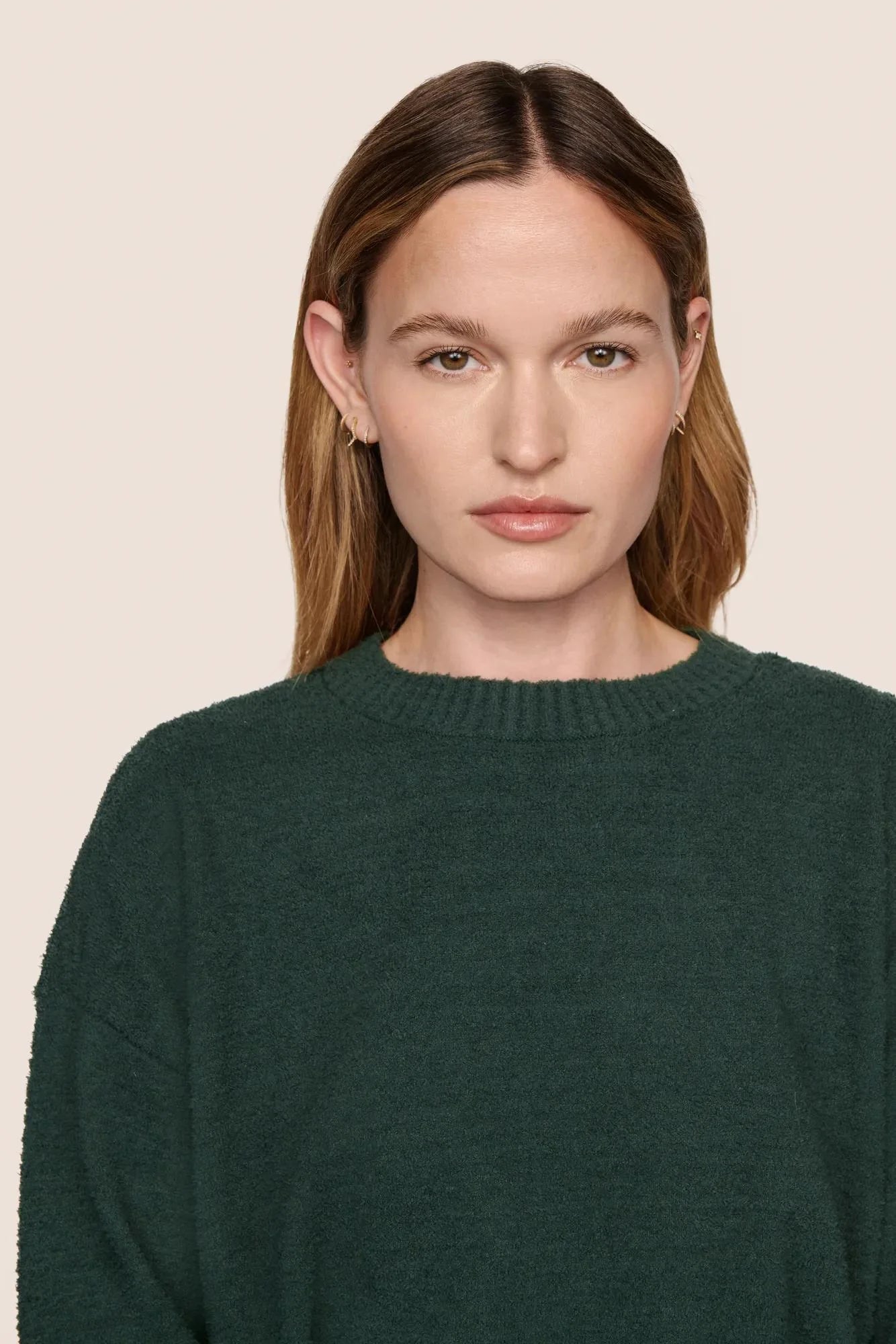 RECYCLED BOUCLE CREW NECK PULLOVER