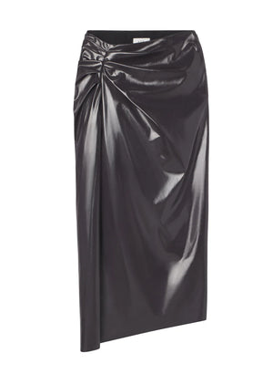 TESSA PATENT VEGAN LEATHER MIDI SKIRT