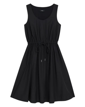 SLEEVELESS DRAWSTRING DRESS IN COTTON BLEND