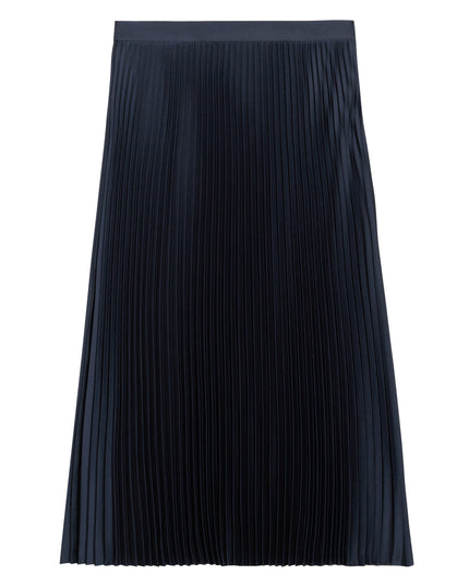 PLEATED MIDI SKIRT IN TEXTURED SATIN