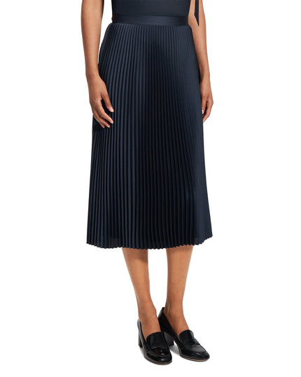 PLEATED MIDI SKIRT IN TEXTURED SATIN