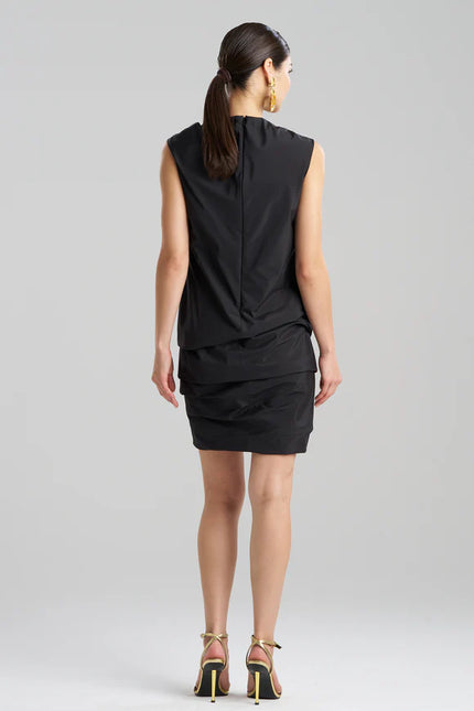 TECHNO POPLIN ASYMMETRICAL ORIGAMI  DRESS