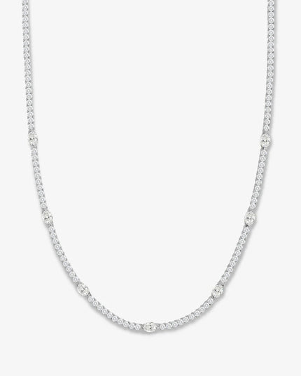 THE MAVEN TENNIS NECKLACE 16IN SILVER