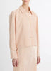 TILL STRIPE CROPPED BUTTON FRONT SHIRT