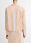 TILL STRIPE CROPPED BUTTON FRONT SHIRT