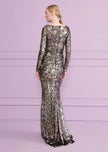 TOLGA13 COLUMN GOWN IN SOFT PAILLETTES