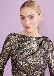 TOLGA13 COLUMN GOWN IN SOFT PAILLETTES