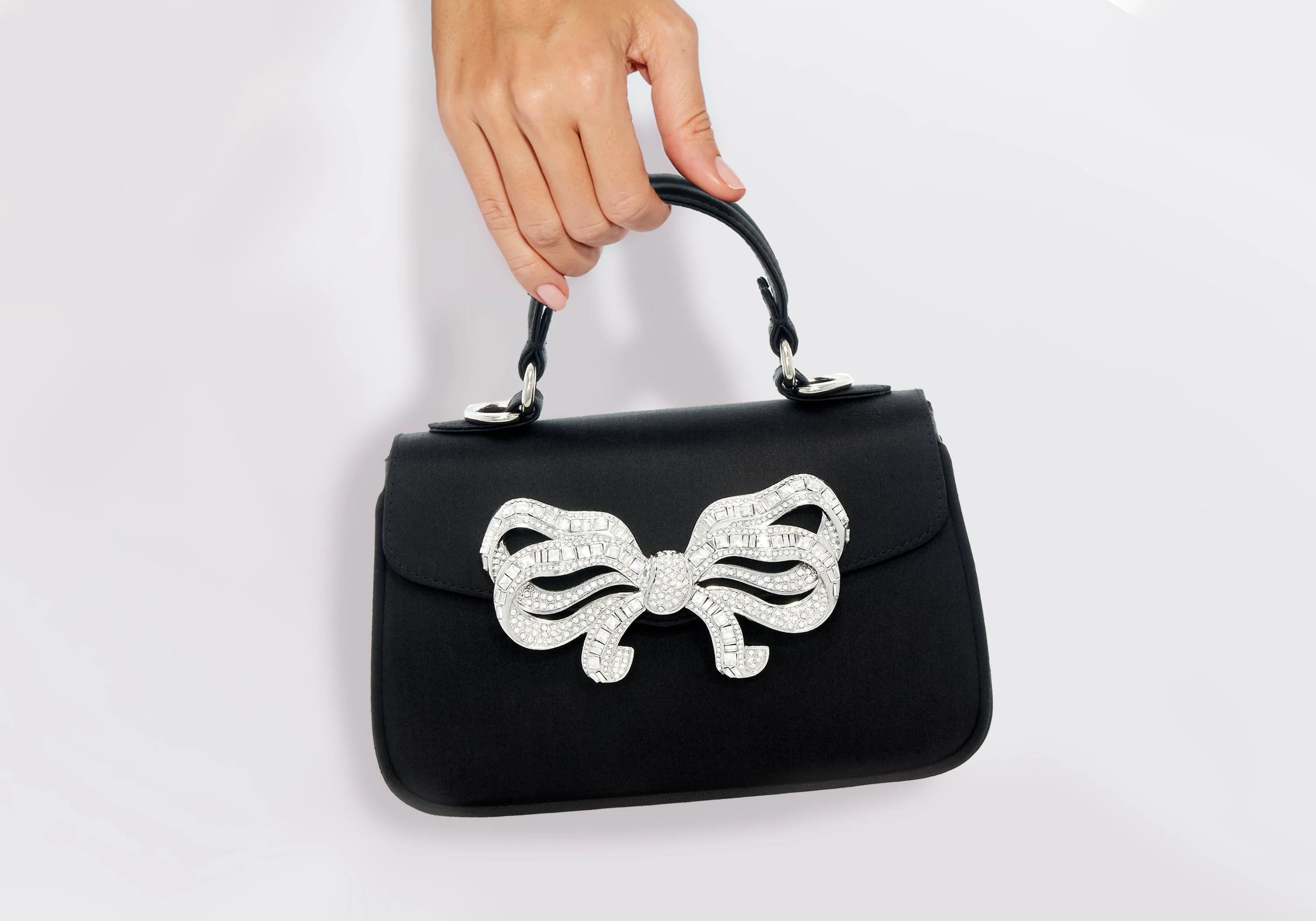 SATIN BOW TOP HANDLE