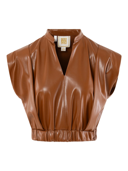 EVIE TOP VEGAN LEATHER