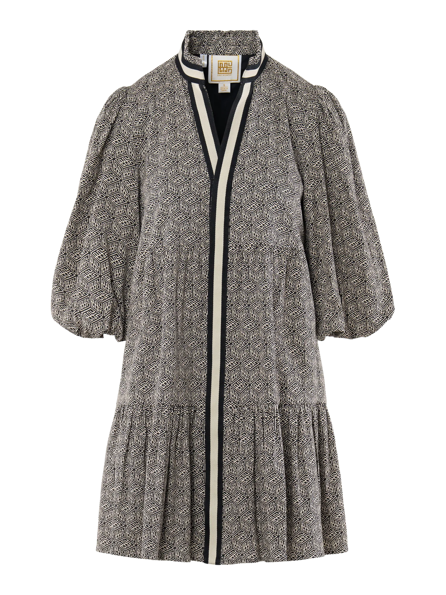 SADIE DRESS BLACK TONAL MONOGRAM