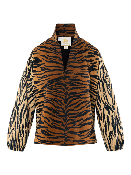 LONG SLEEVE POPPY TIGER JACQUARD