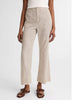 TICKING STRIPE LINEN COTTON LOW RISE CROP FLARE TROUSER PANT