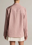 STRIPED COTTON RELAXED POPOVER SHIRT