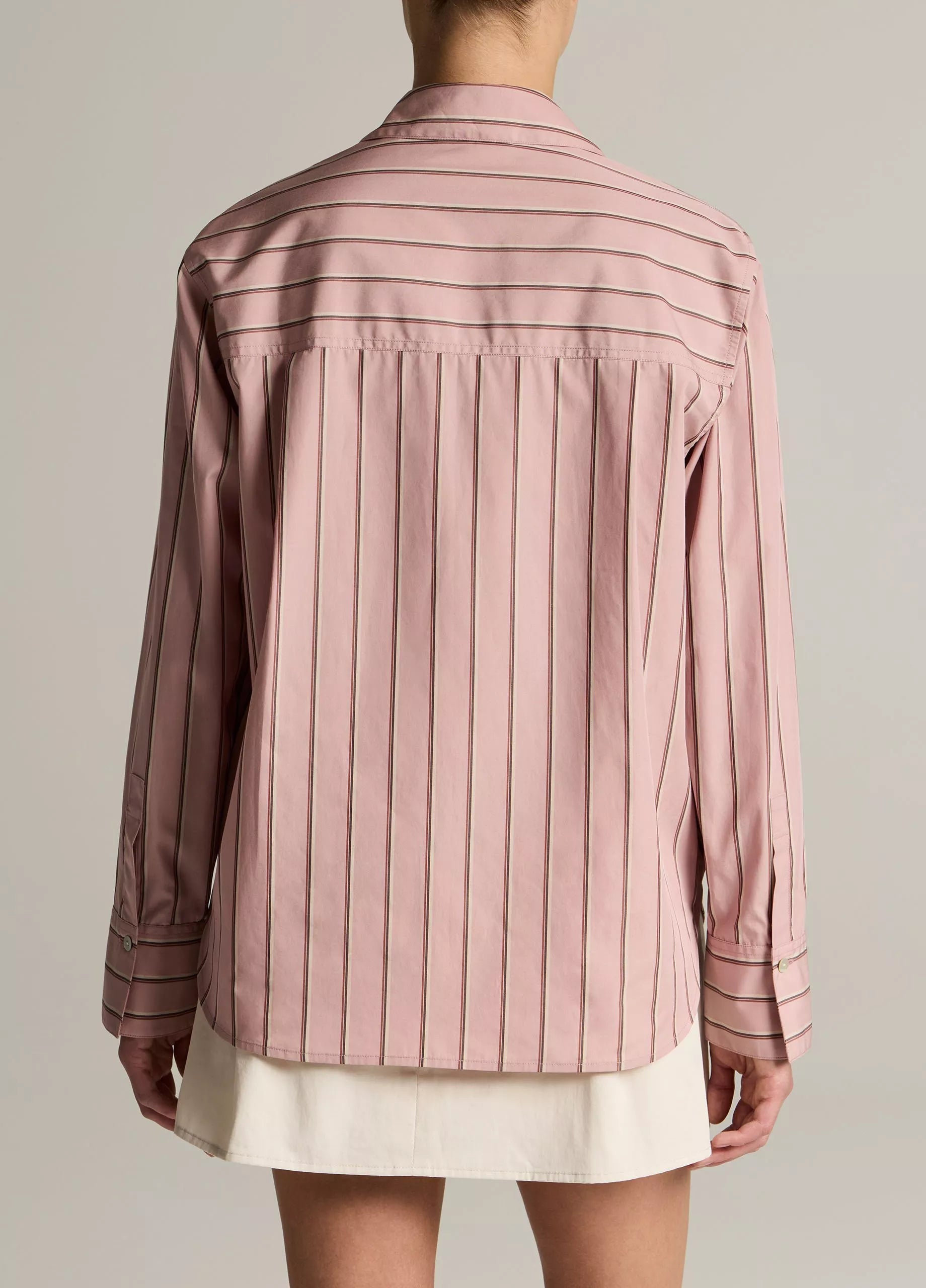 STRIPED COTTON RELAXED POPOVER SHIRT