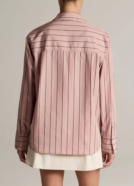 STRIPED COTTON RELAXED POPOVER SHIRT