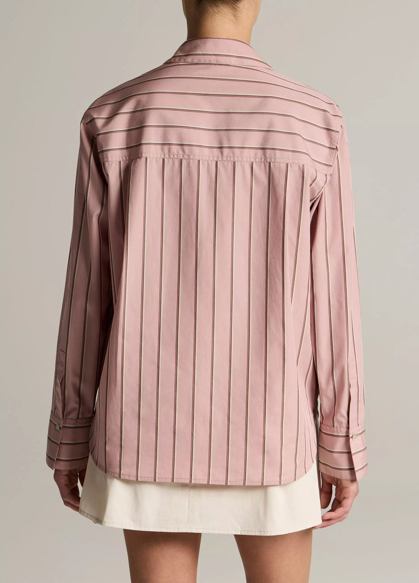STRIPED COTTON RELAXED POPOVER SHIRT